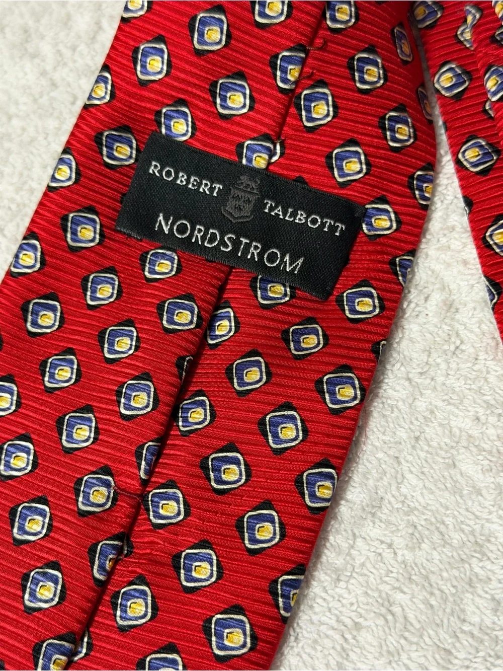 VTG Robert Talbott Nordstrom Geometric Medallion Silk Tie Luxury Handcrafted